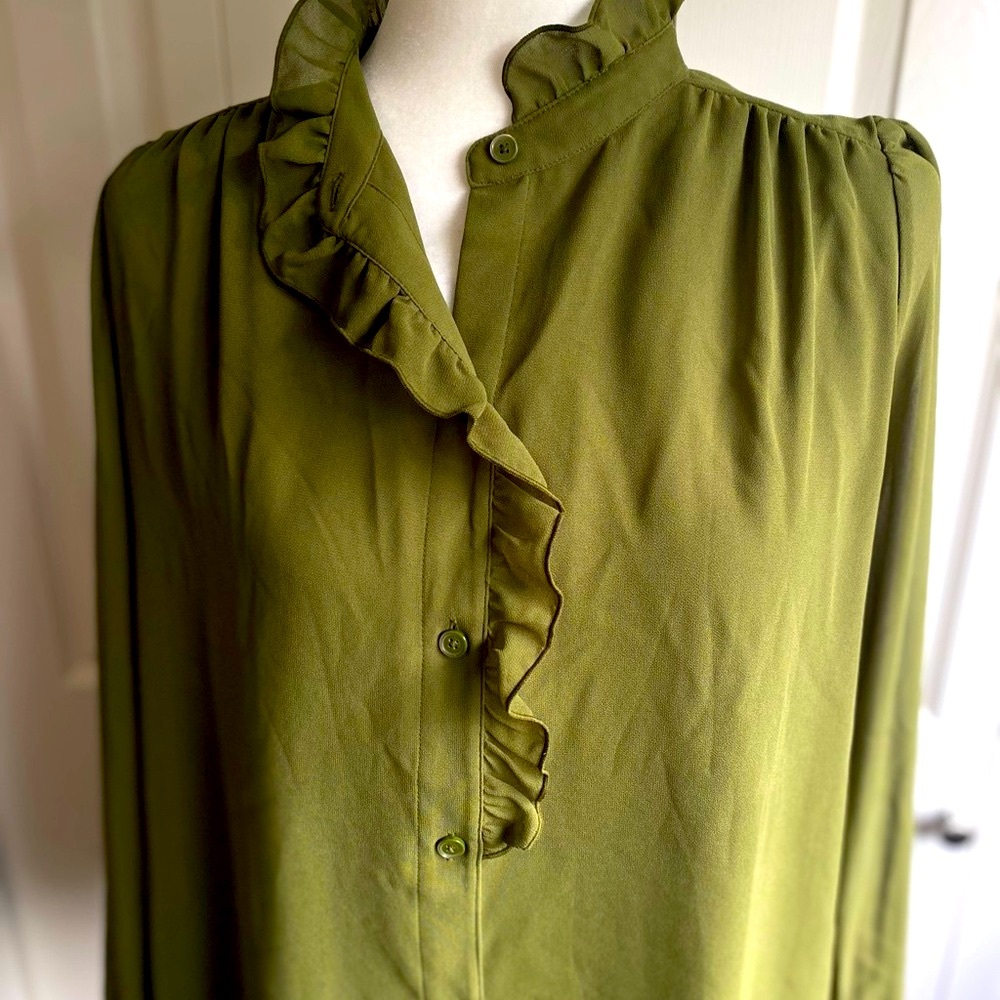 New Aritzia Wilfred Valentina Chiffon Ruffle Blouse - Picture 5 of 10